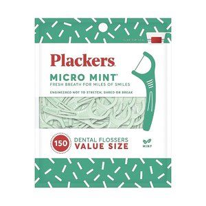 Plackers Micro Mint Dental Flossers, Fresh Mint Flavor, 150 Count